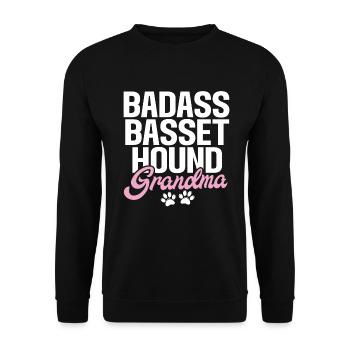 Basset Hound Gifts - Unisex Sweatshirt - black - Front - Alina (178cm) & Michal (187cm)