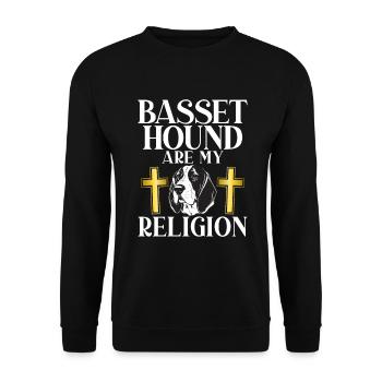 Cadeaux Basset Hound - Sweat-shirt Unisexe - noir - Devant - Alina (178cm) & Michal (187cm)