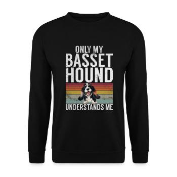 Basset Hound Gifts - Unisex Pullover - Schwarz - Vorne - Alina (178cm) & Michal (187cm)