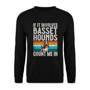 Basset Hound Gifts - Unisex Pullover - Schwarz - Vorne - Alina (178cm) & Michal (187cm)