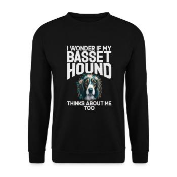 Cadeaux Basset Hound - Sweat-shirt Unisexe - noir - Devant - Alina (178cm) & Michal (187cm)