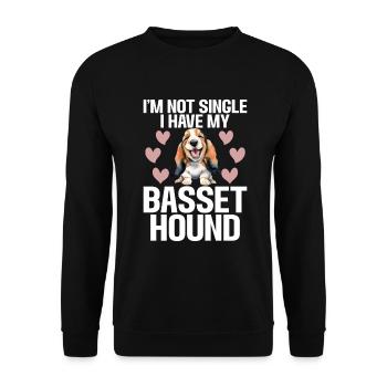 Cadeaux Basset Hound - Sweat-shirt Unisexe - noir - Devant - Alina (178cm) & Michal (187cm)
