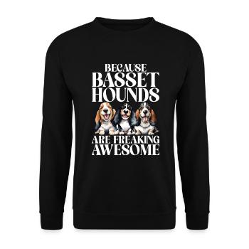 Basset Hound Gifts - Unisex Sweatshirt - black - Front - Alina (178cm) & Michal (187cm)