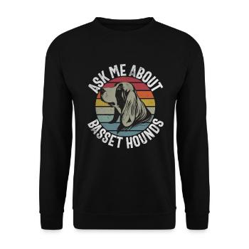 Basset Hound Gifts - Unisex Sweatshirt - black - Front - Alina (178cm) & Michal (187cm)