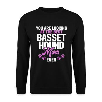 Basset Hound Gifts - Unisex Pullover - Schwarz - Vorne - Alina (178cm) & Michal (187cm)