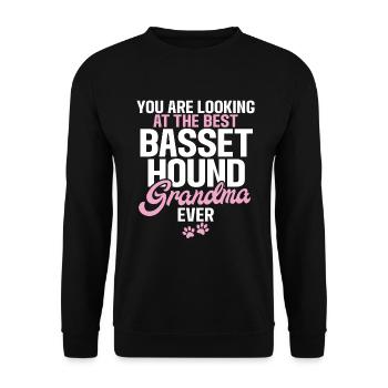 Basset Hound Gifts - Unisex Sweatshirt - black - Front - Alina (178cm) & Michal (187cm)