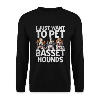 Basset Hound Gifts - Unisex Sweatshirt - black - Front - Alina (178cm) & Michal (187cm)