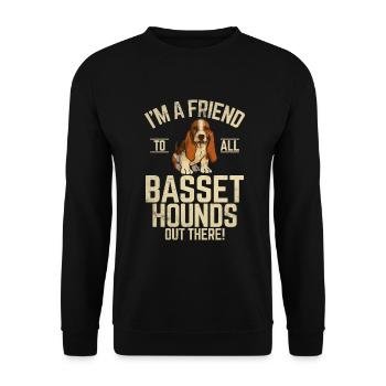Basset Hound Gifts - Unisex Pullover - Schwarz - Vorne - Alina (178cm) & Michal (187cm)