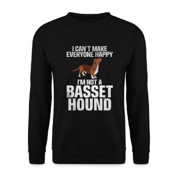 Basset Hound Gifts - Unisex Sweatshirt - black - Front - Alina (178cm) & Michal (187cm)