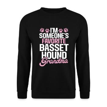 Cadeaux Basset Hound - Sweat-shirt Unisexe - noir - Devant - Alina (178cm) & Michal (187cm)