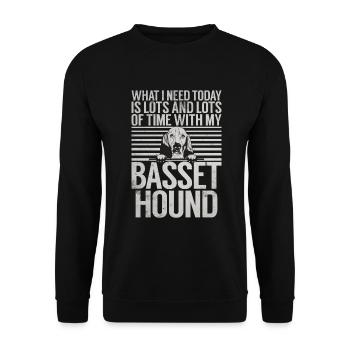 Basset Hound Gifts - Unisex Pullover - Schwarz - Vorne - Alina (178cm) & Michal (187cm)