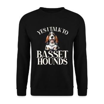 Cadeaux Basset Hound - Sweat-shirt Unisexe - noir - Devant - Alina (178cm) & Michal (187cm)