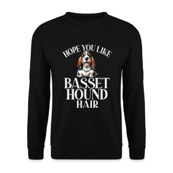 Basset Hound Gifts - Unisex Sweatshirt - black - Front - Alina (178cm) & Michal (187cm)