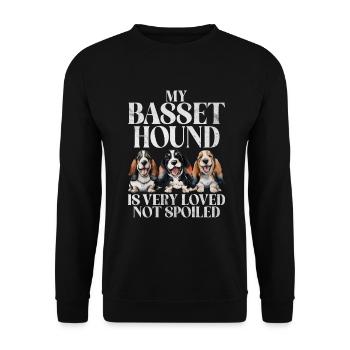 Cadeaux Basset Hound - Sweat-shirt Unisexe - noir - Devant - Alina (178cm) & Michal (187cm)