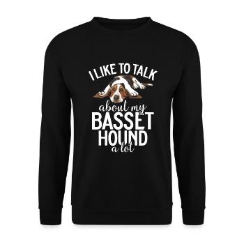 Cadeaux Basset Hound - Sweat-shirt Unisexe - noir - Devant - Alina (178cm) & Michal (187cm)