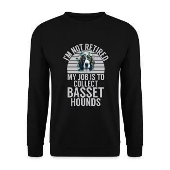 Cadeaux Basset Hound - Sweat-shirt Unisexe - noir - Devant - Alina (178cm) & Michal (187cm)