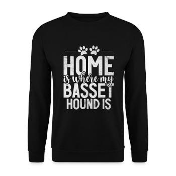 Cadeaux Basset Hound - Sweat-shirt Unisexe - noir - Devant - Alina (178cm) & Michal (187cm)