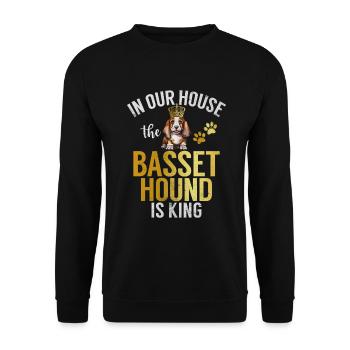 Cadeaux Basset Hound - Sweat-shirt Unisexe - noir - Devant - Alina (178cm) & Michal (187cm)
