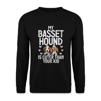 Cadeaux Basset Hound - Sweat-shirt Unisexe - noir - Devant - Alina (178cm) & Michal (187cm)