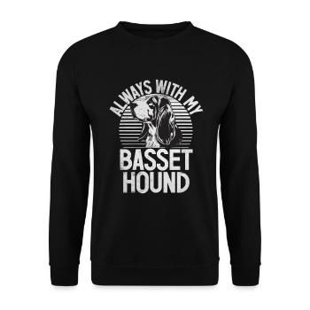 Basset Hound Gifts - Unisex Pullover - Schwarz - Vorne - Alina (178cm) & Michal (187cm)