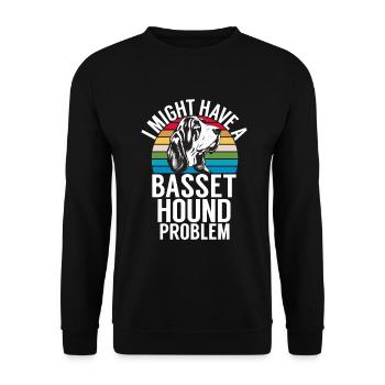 Basset Hound Gifts - Unisex Pullover - Schwarz - Vorne - Alina (178cm) & Michal (187cm)