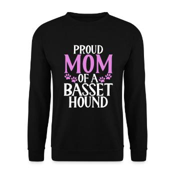 Cadeaux Basset Hound - Sweat-shirt Unisexe - noir - Devant - Alina (178cm) & Michal (187cm)