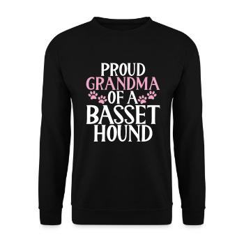 Cadeaux Basset Hound - Sweat-shirt Unisexe - noir - Devant - Alina (178cm) & Michal (187cm)