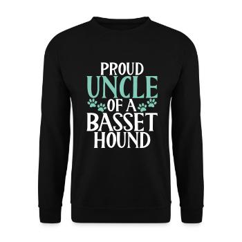 Cadeaux Basset Hound - Sweat-shirt Unisexe - noir - Devant - Alina (178cm) & Michal (187cm)