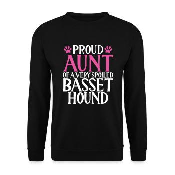 Cadeaux Basset Hound - Sweat-shirt Unisexe - noir - Devant - Alina (178cm) & Michal (187cm)