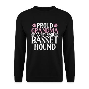 Cadeaux Basset Hound - Sweat-shirt Unisexe - noir - Devant - Alina (178cm) & Michal (187cm)
