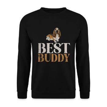 Cadeaux Basset Hound - Sweat-shirt Unisexe - noir - Devant - Alina (178cm) & Michal (187cm)