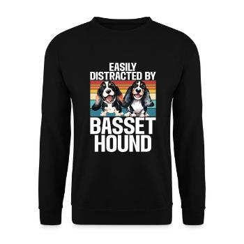 Cadeaux Basset Hound - Sweat-shirt Unisexe - noir - Devant - Alina (178cm) & Michal (187cm)