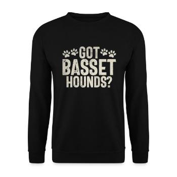 Cadeaux Basset Hound - Sweat-shirt Unisexe - noir - Devant - Alina (178cm) & Michal (187cm)