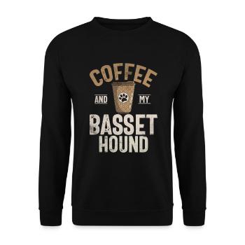 Cadeaux Basset Hound - Sweat-shirt Unisexe - noir - Devant - Alina (178cm) & Michal (187cm)