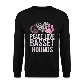Basset Hound Gifts - Unisex Pullover - Schwarz - Vorne - Alina (178cm) & Michal (187cm)