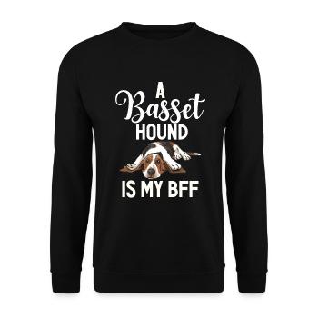 Cadeaux Basset Hound - Sweat-shirt Unisexe - noir - Devant - Alina (178cm) & Michal (187cm)