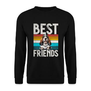 Cadeaux Basset Hound - Sweat-shirt Unisexe - noir - Devant - Alina (178cm) & Michal (187cm)