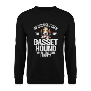 Cadeaux Basset Hound - Sweat-shirt Unisexe - noir - Devant - Alina (178cm) & Michal (187cm)