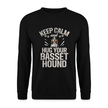 Cadeaux Basset Hound - Sweat-shirt Unisexe - noir - Devant - Alina (178cm) & Michal (187cm)