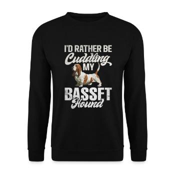 Basset Hound Gifts - Unisex Pullover - Schwarz - Vorne - Alina (178cm) & Michal (187cm)