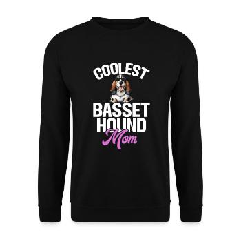 Cadeaux Basset Hound - Sweat-shirt Unisexe - noir - Devant - Alina (178cm) & Michal (187cm)