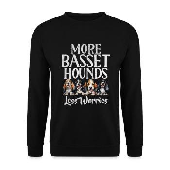 Basset Hound Gifts - Unisex Pullover - Schwarz - Vorne - Alina (178cm) & Michal (187cm)