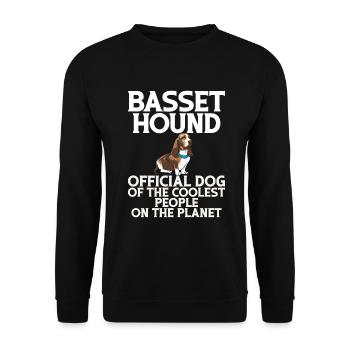 Cadeaux Basset Hound - Sweat-shirt Unisexe - noir - Devant - Alina (178cm) & Michal (187cm)