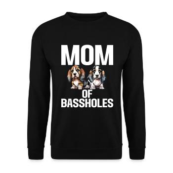 Cadeaux Basset Hound - Sweat-shirt Unisexe - noir - Devant - Alina (178cm) & Michal (187cm)