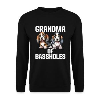 Basset Hound Gifts - Unisex Pullover - Schwarz - Vorne - Alina (178cm) & Michal (187cm)