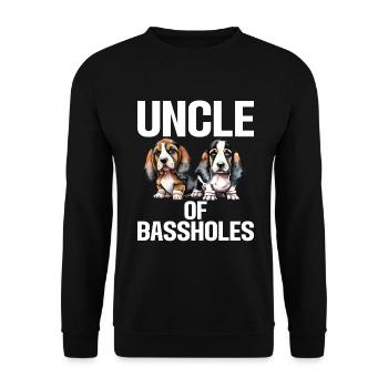 Cadeaux Basset Hound - Sweat-shirt Unisexe - noir - Devant - Alina (178cm) & Michal (187cm)
