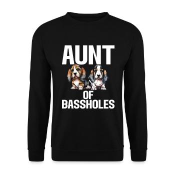 Cadeaux Basset Hound - Sweat-shirt Unisexe - noir - Devant - Alina (178cm) & Michal (187cm)
