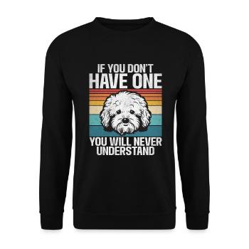 Bichon Frise Gifts - Unisex Sweatshirt - black - Front - Alina (178cm) & Michal (187cm)