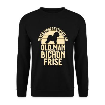 Bichon Frise Gifts - Unisex Sweatshirt - black - Front - Alina (178cm) & Michal (187cm)