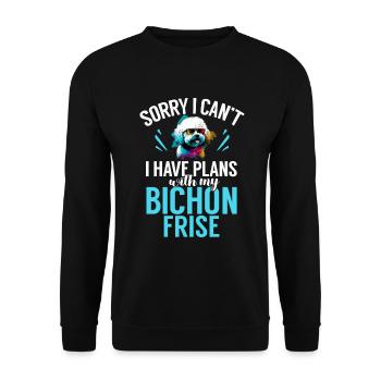 Bichon Frise Gifts - Unisex Sweatshirt - black - Front - Alina (178cm) & Michal (187cm)
